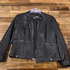 Kenneth Cole Reaction Black Faux Leather Jacket